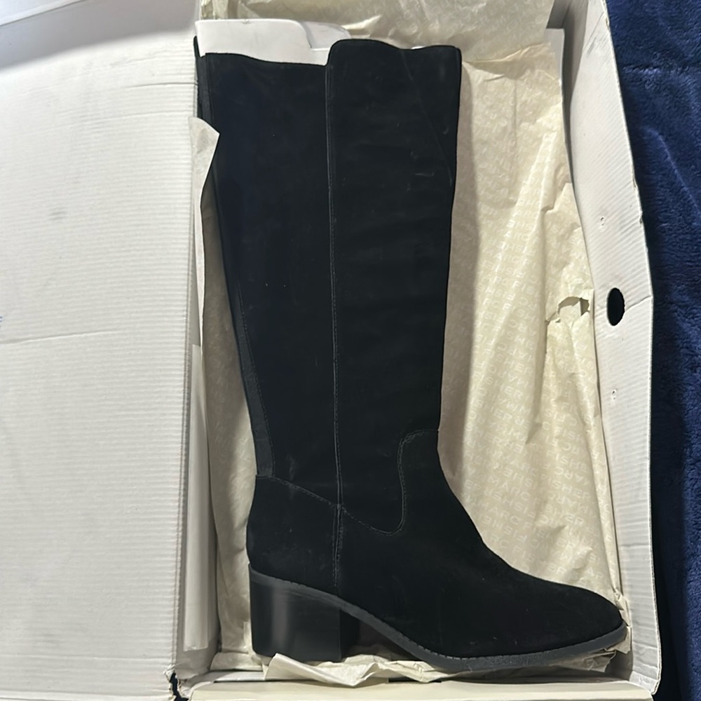 Black Suede Knee Boots